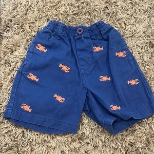 Kids Blue Shorts with Coral Lobster Print